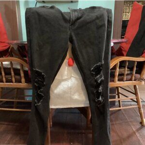 HOT TOPIC MENS JEANS BLACK DISTRESSTED 32X32 SKINNY 2020